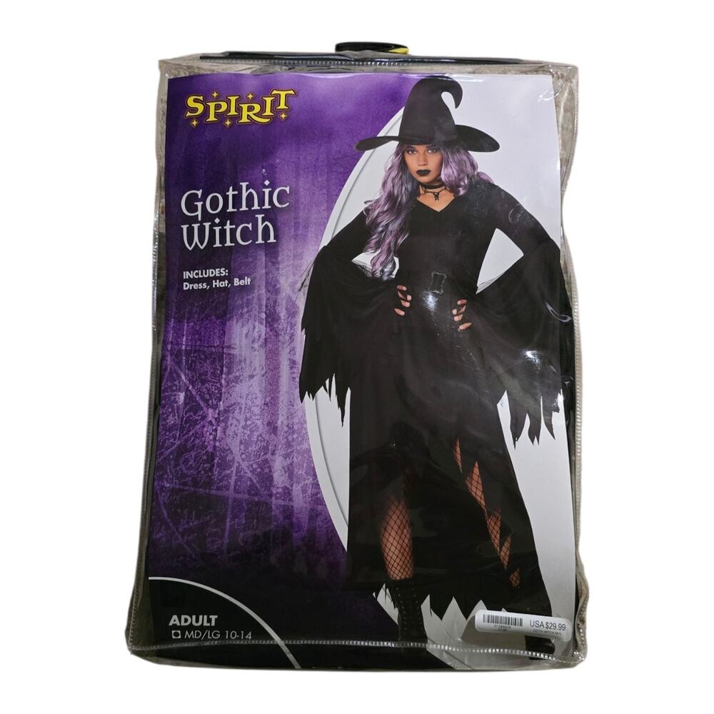 Spirit Halloween Gothic Witch Costume SZ M Robe Dress Vampire Medieval NO BELT